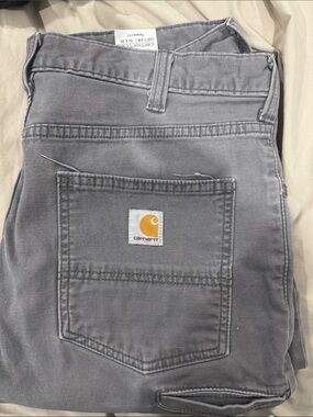 Carhartt Gray Carpenter Pocket Pants with Logo Patch